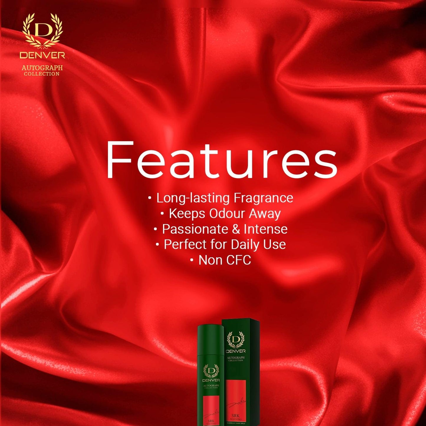 Denver Srk Maestro Autograph Collection Deodorant Spray - For Men (140ML) Long Lasting Luxury Deo Body Spray