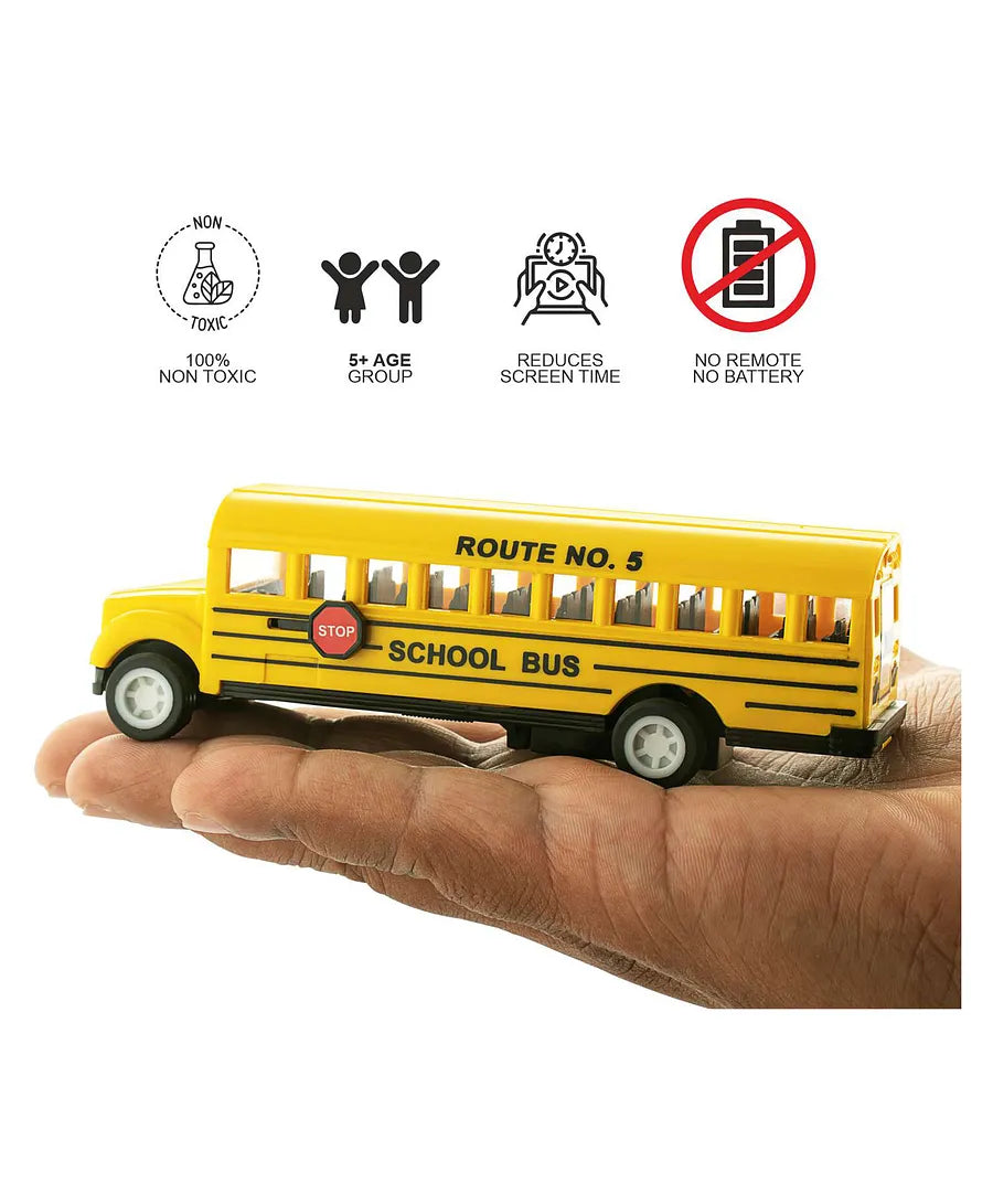 Shinsei Pull Back School Bus