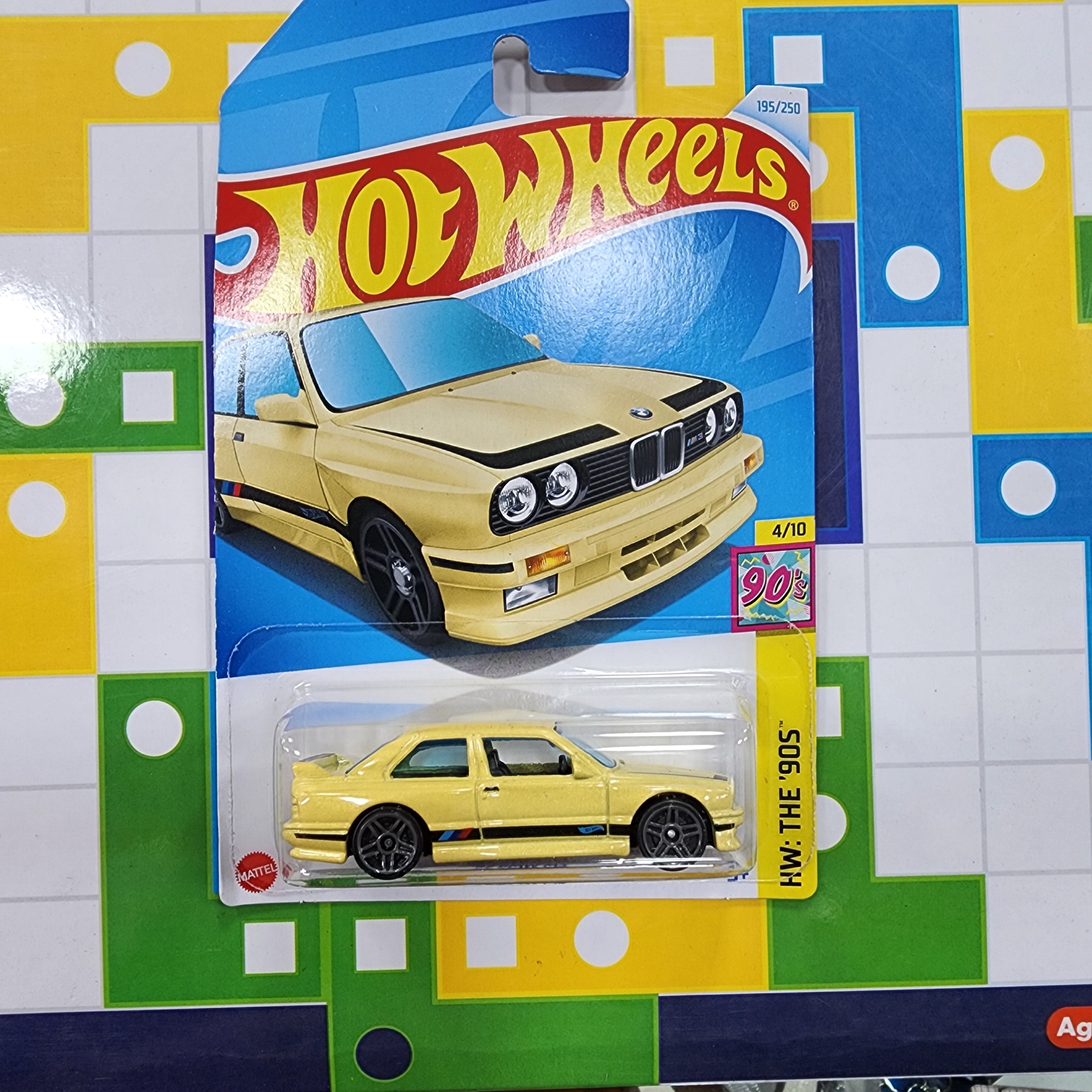 Hot Wheels BMW M3 Del '92 - Anni '90 4/10, Colore Giallo, Scala 1:64, Edizione 195/250