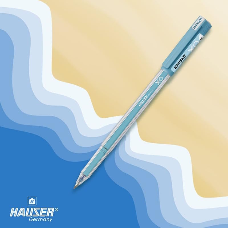 Hauser XO Jumbo 0.6 mm Gel Pen | Quick Dry Ink With Long Writing Jumbo Refill | Transparent Body with Low-Viscosity Ink System, Smooth, Sturdy & Refillable Pen | Black Ink, Pack Of 10 Pens