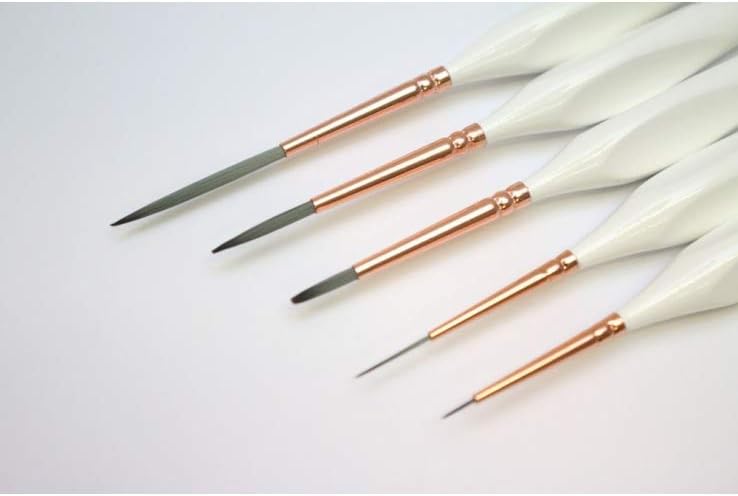 Mont Marte Detail & Liner Taklon Brush Set (Set of 5, White)