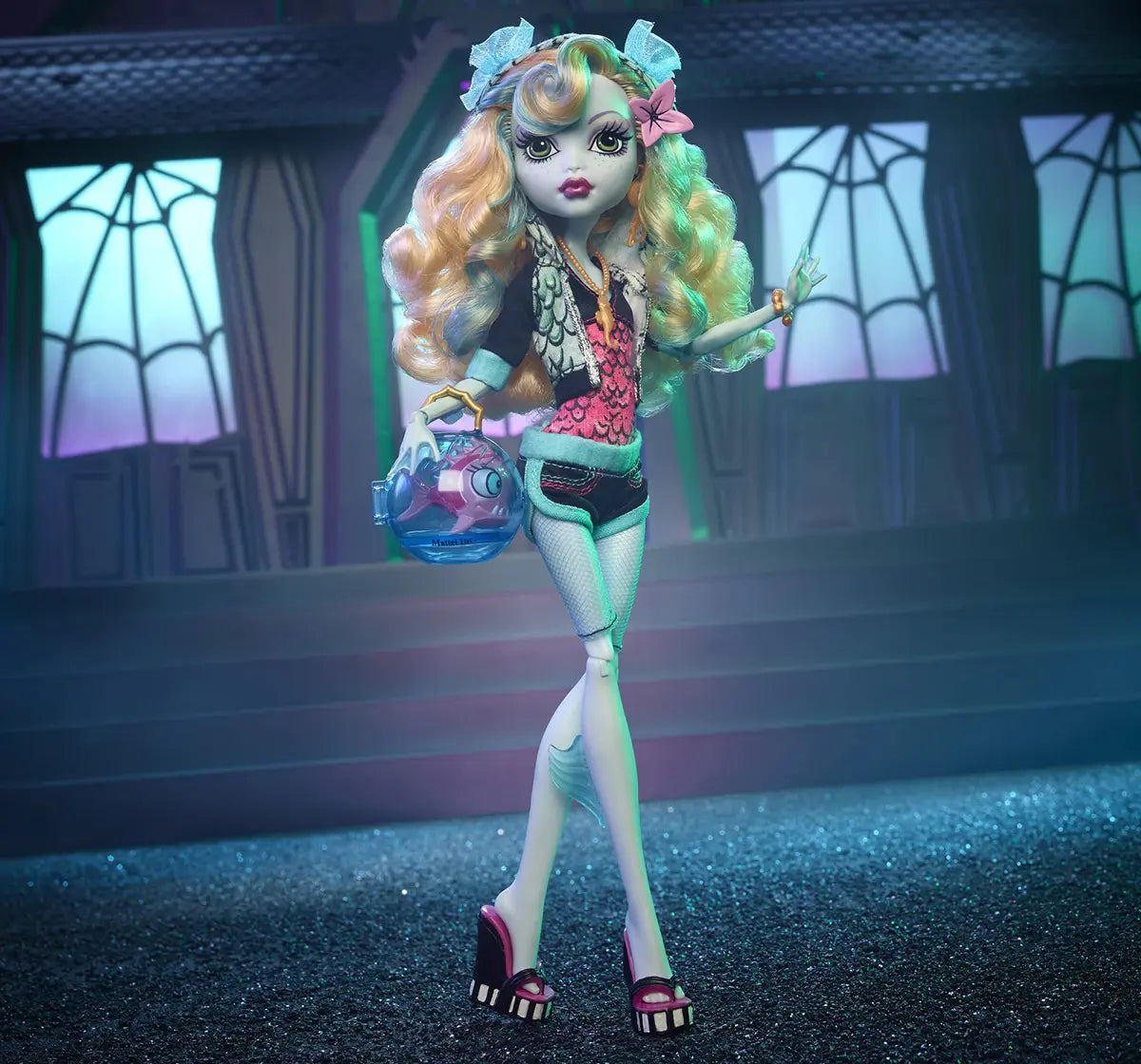 Monster High Lagoona Blue Reproduction Doll With Doll Stand & Accessories HGC32