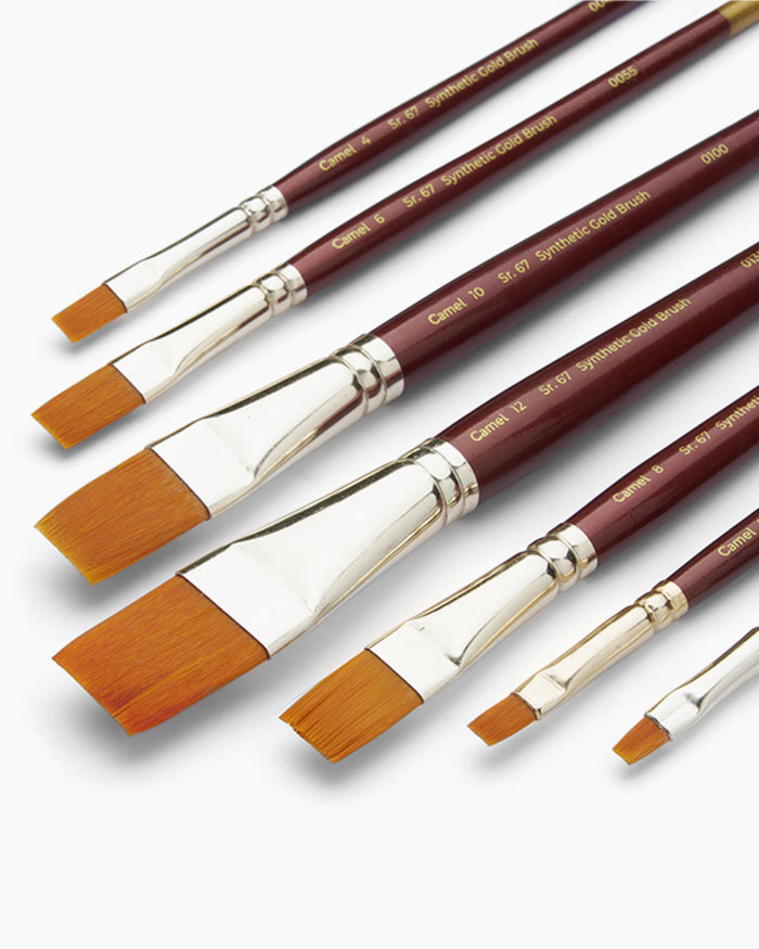 Camlin Camel Synthetic Gold Brushes Flat - Series 67