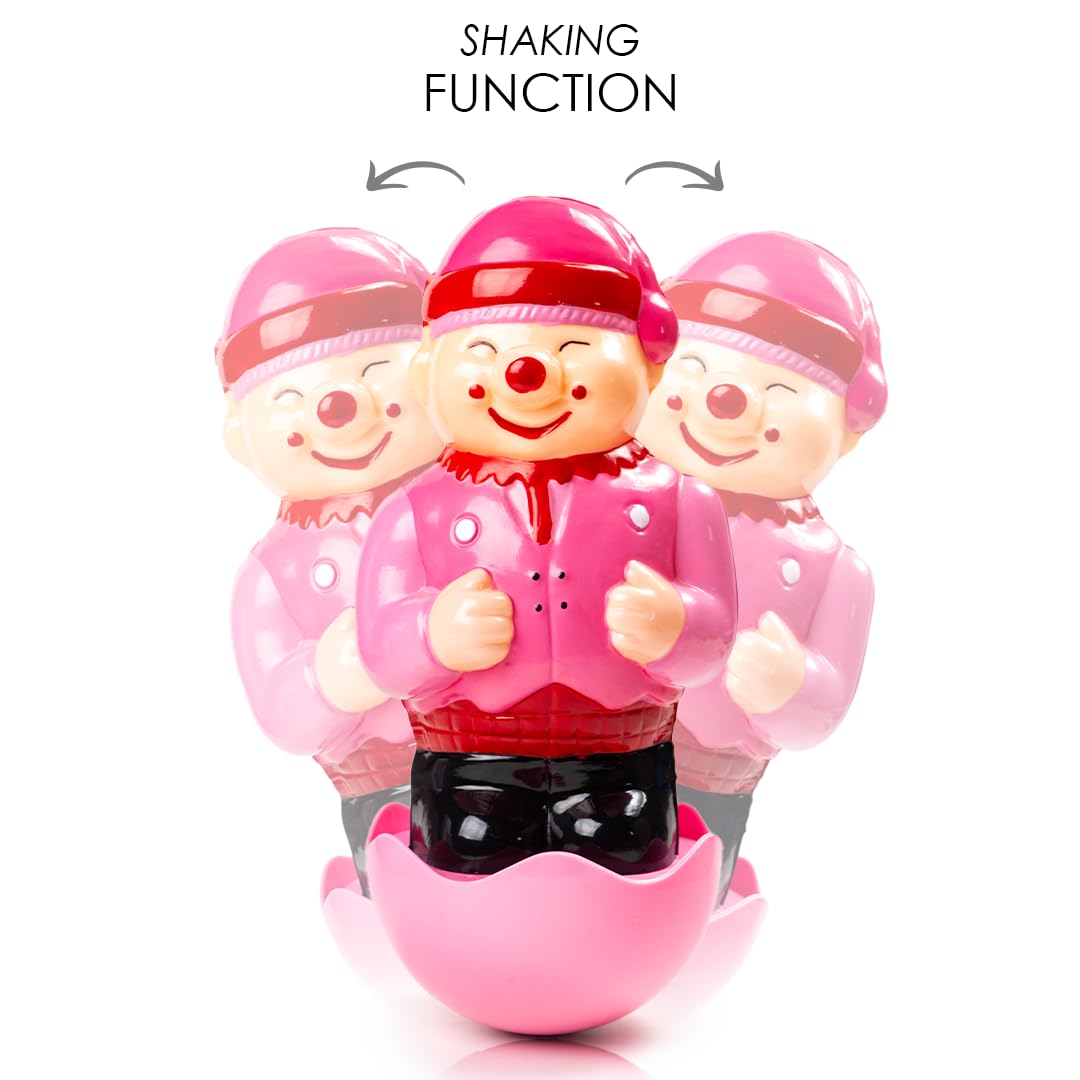 Ratna's Cute Clown Roly Poly Push and Shake Wobbling Bell Sounds Musical Rattling Toy for New Born Infants & Toddlers - Multicolor