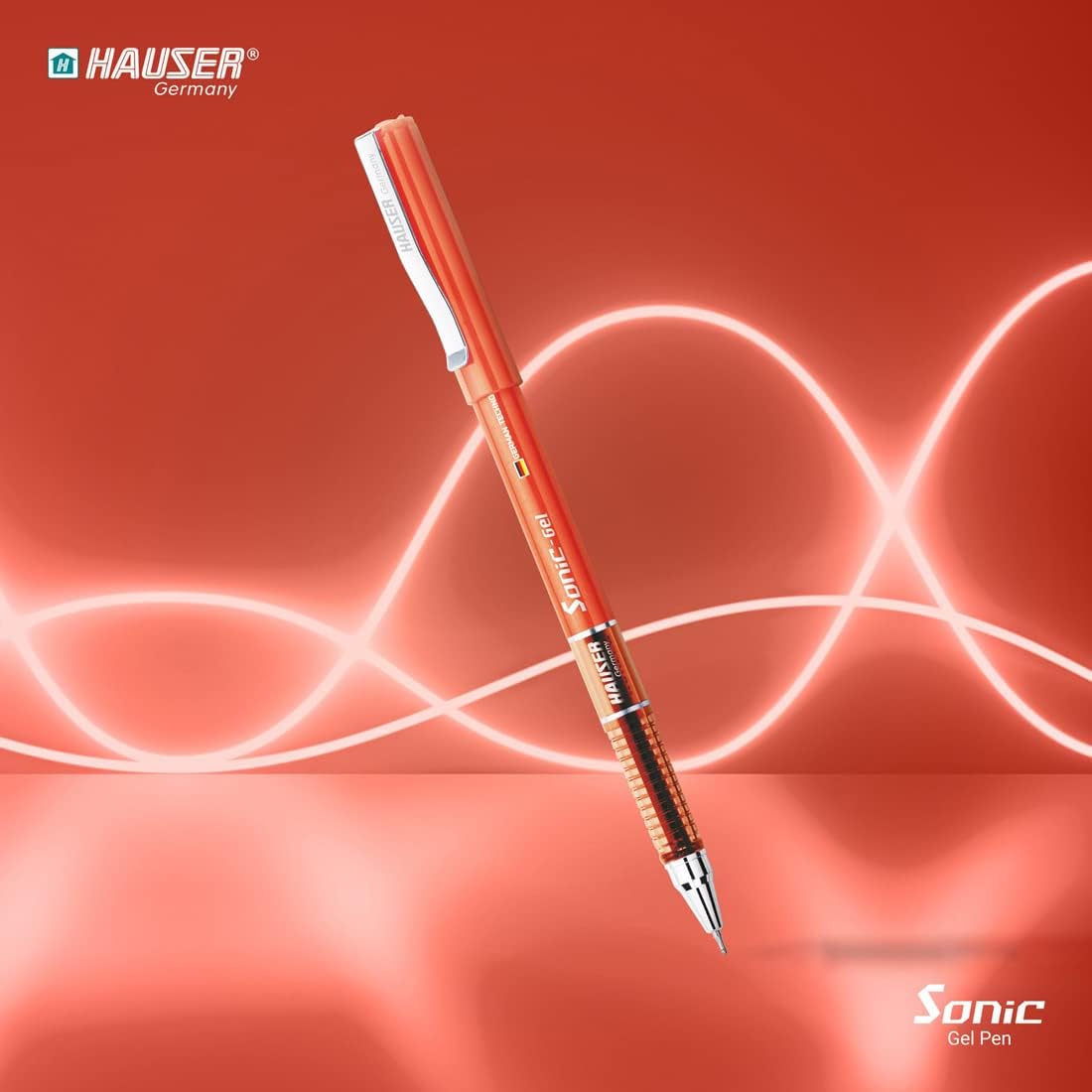 Hauser Sonic 0.5mm Multicolor Gel Pen With Hard Box Case | Sleek Matte Finish With Featherlite Feel | Smooth Ink Flow, Refillable Gel Pen | Waterproof Gel Ink | 12 Vibrant Ink Colors Gel Pens