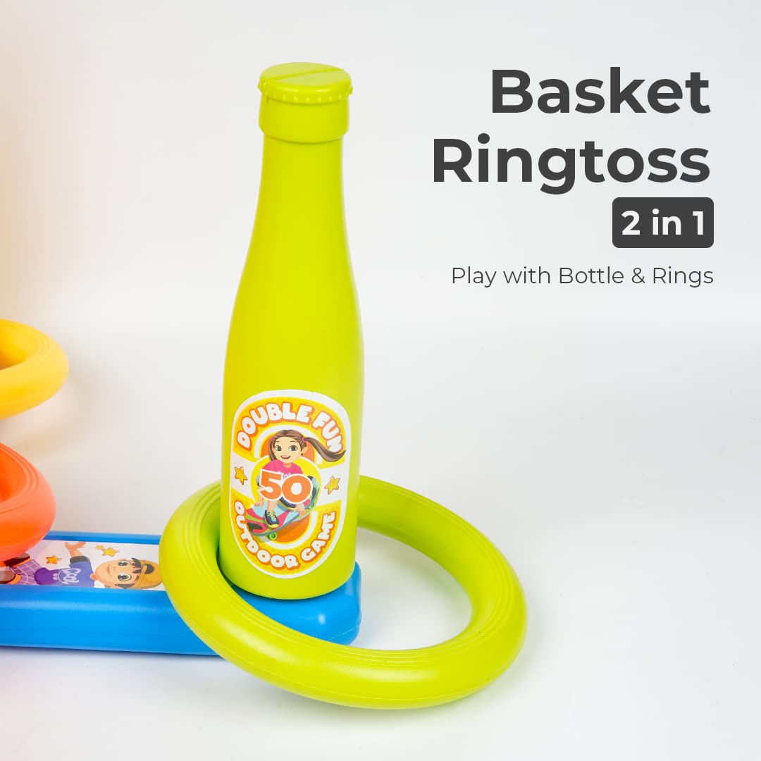 Ratna's 2 in 1 Basket & Bottle Ring toss Party Game for Kids and Adults