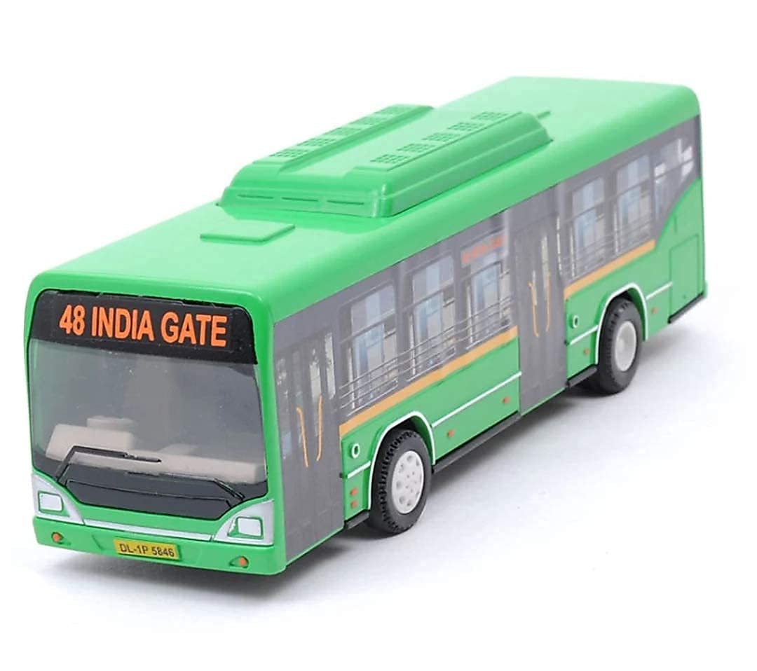 Centy Low Floor Bus Toy Pull Back Action & Realistic Design Miniature Plastic Vehicle Toys Multicolor