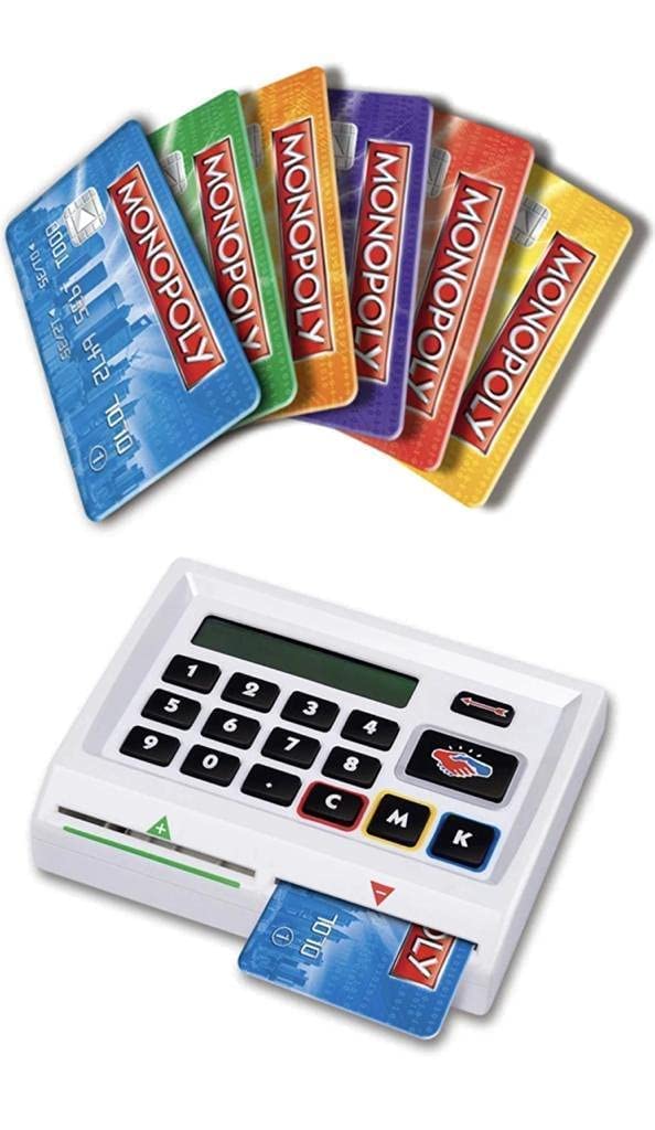 Monopoly Electronic Banking Board Game, Business Dealing Game, Electronic Banking Deal Cards, 8+ Age Kids 2-6 Players