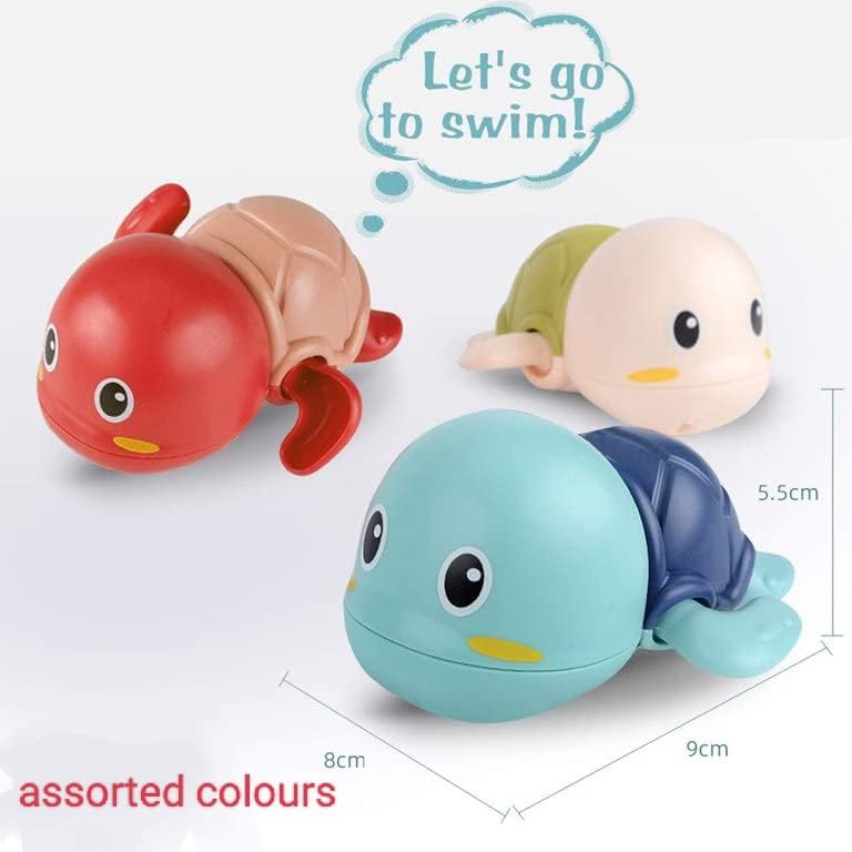 Swimming Bath Toys for Toddlers 1-3, Floating Wind Up Toys for 1-5 Year Old Boy Girl, New Born Baby Bathtub Water Toys, Preschool Toddler Pool Toys (Turtle)(Pack of 1) Proudly Made in India