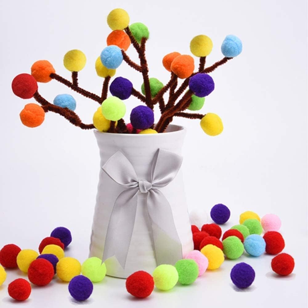 Craft Pom Pom Ball 1 Cm Assorted Colorful - 1000 Pc's