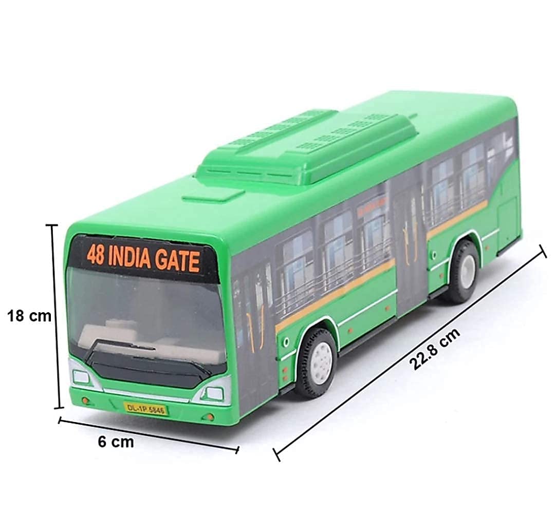 Centy Low Floor Bus Toy Pull Back Action & Realistic Design Miniature Plastic Vehicle Toys Multicolor