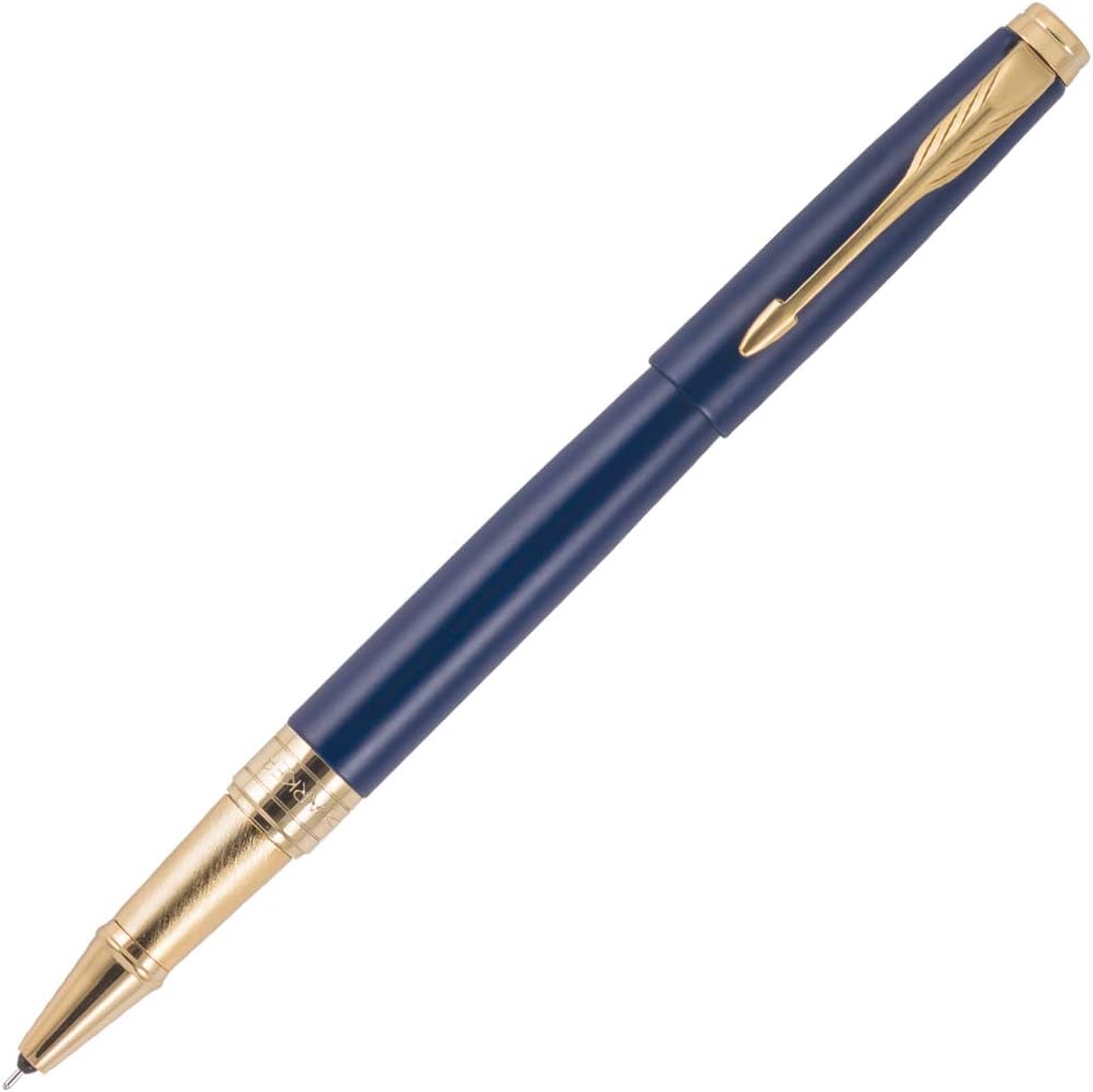 Parker Aster Matte Blue Gold Trim Roller Ball Pen
