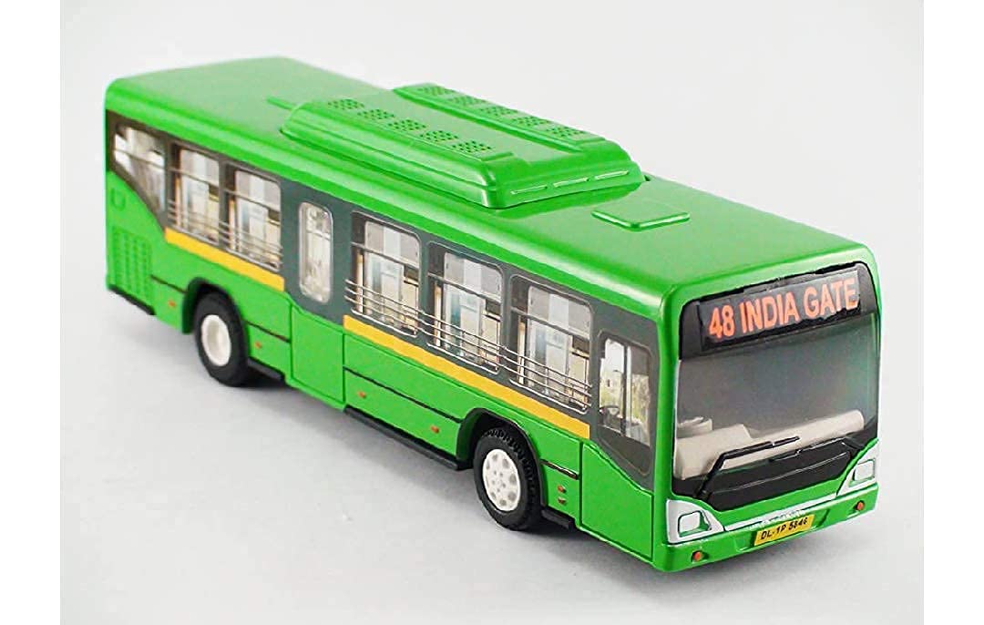Centy Low Floor Bus Toy Pull Back Action & Realistic Design Miniature Plastic Vehicle Toys Multicolor