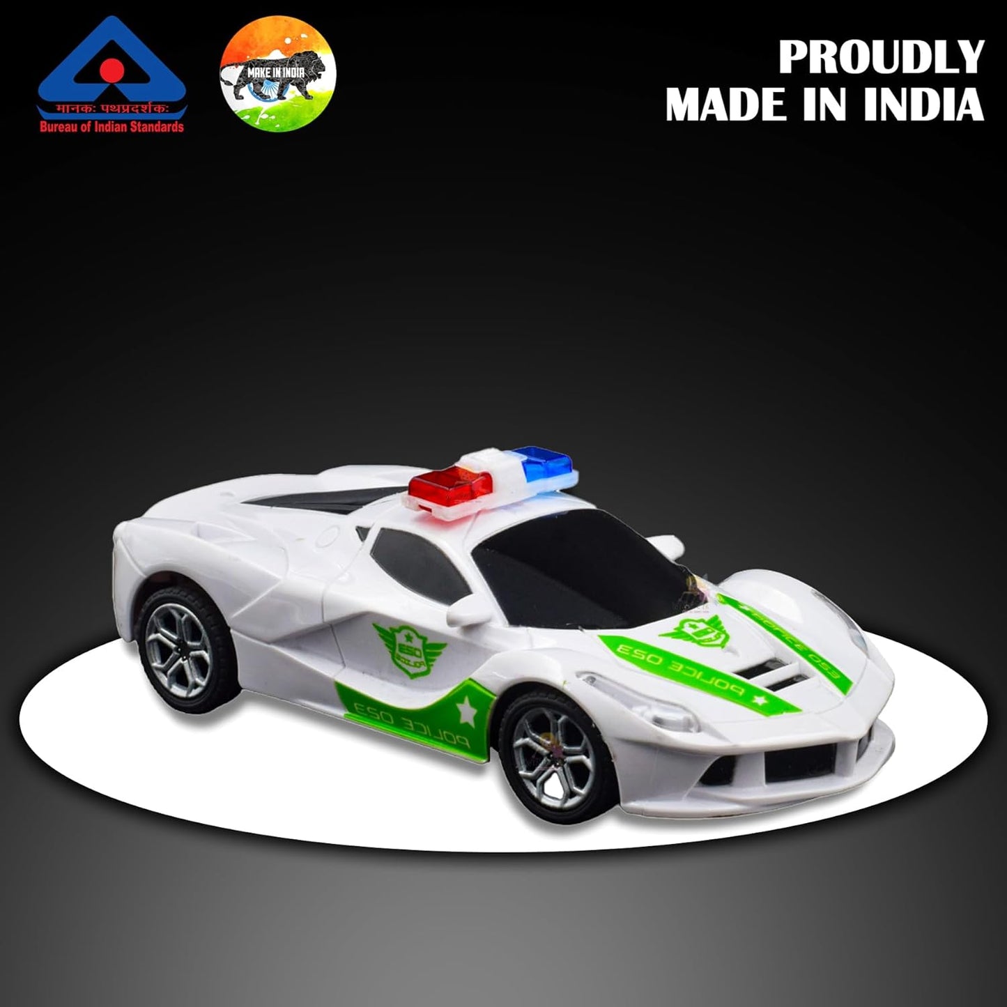 SEEDO Remote Control Police Car, 4 Wheel Drive, Strong Rubber Tyres, Classy Look, No Sharp Edges, for Kids, Featuring Anti-Skid Wheel Rubber Grip