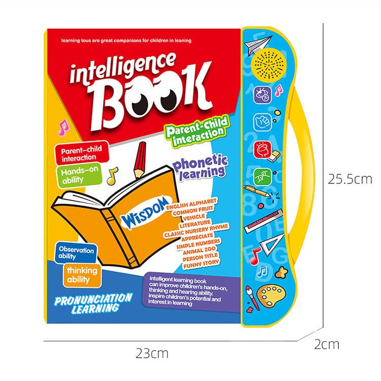 Intelligence Book | Interactive Book -Musical English Educational Phonetic Learning Book for 3 + Year Kids|Toddlers|Educational ABC and 123 E-Learning Kids Electronic Activity Notebook