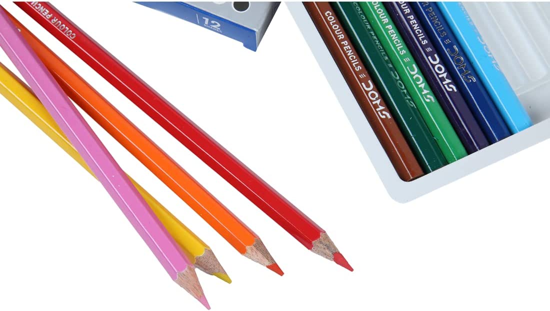 DOMS Non-Toxic Colour Pencil Set in Cardboard Box
- 12 Shades