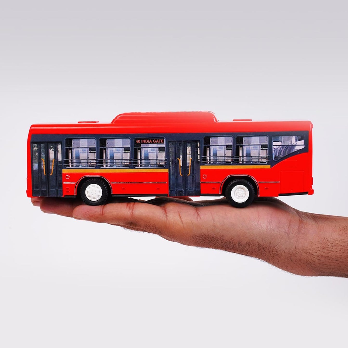 Centy Low Floor Bus Toy Pull Back Action & Realistic Design Miniature Plastic Vehicle Toys Multicolor