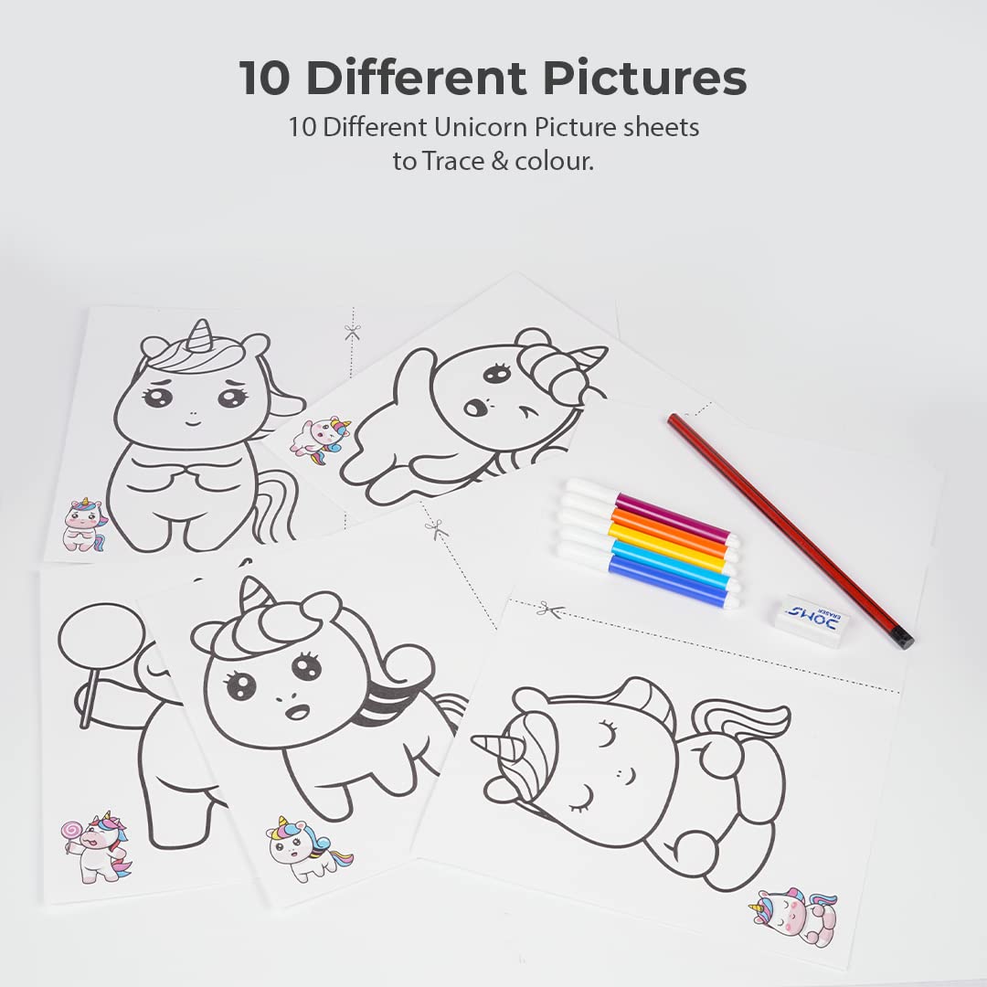 Avis Mirror Art Unicorn Themed Creative Art & Craft Drawing Colouring Game for Kids