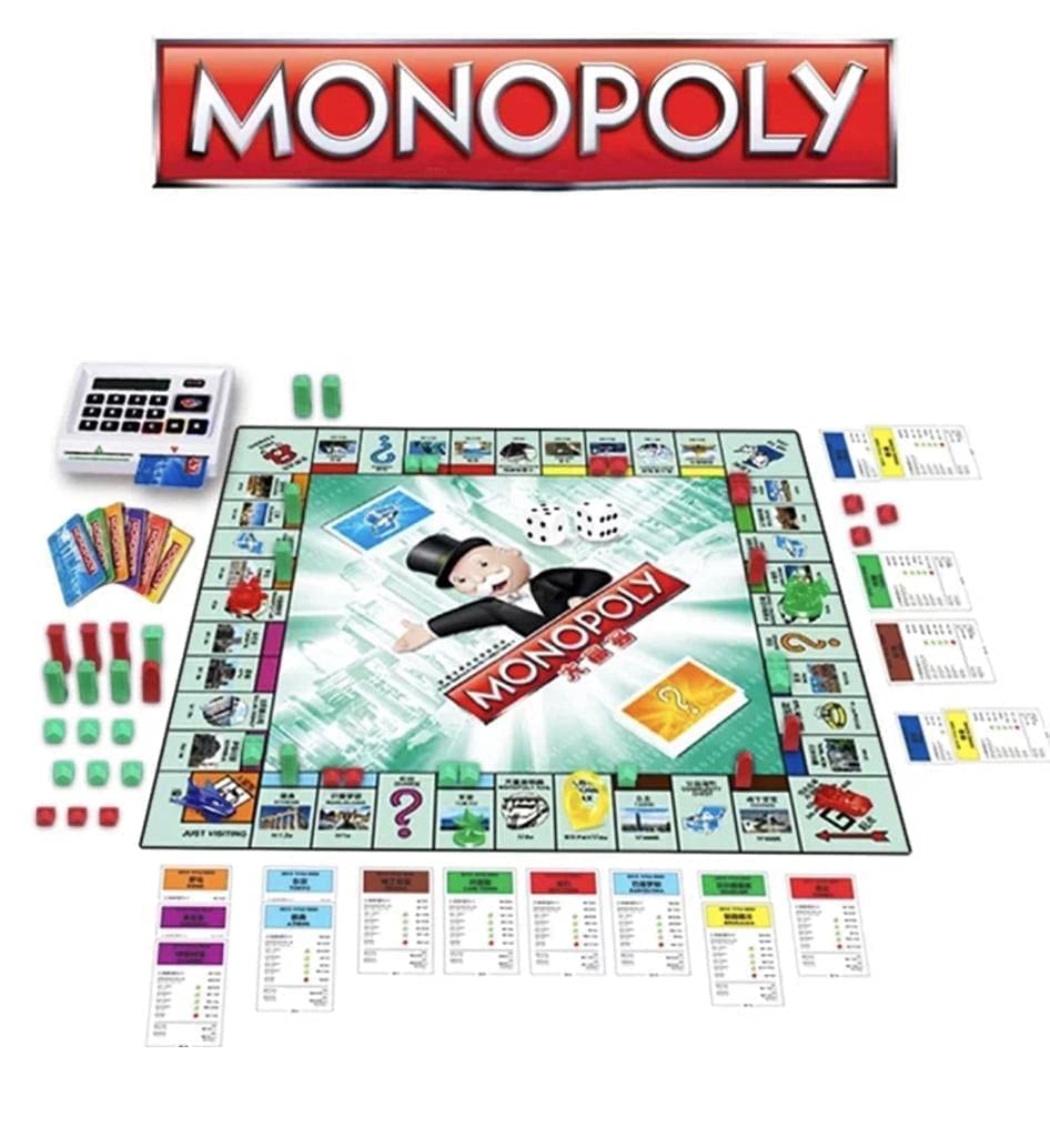 Monopoly Electronic Banking Board Game, Business Dealing Game, Electronic Banking Deal Cards, 8+ Age Kids 2-6 Players