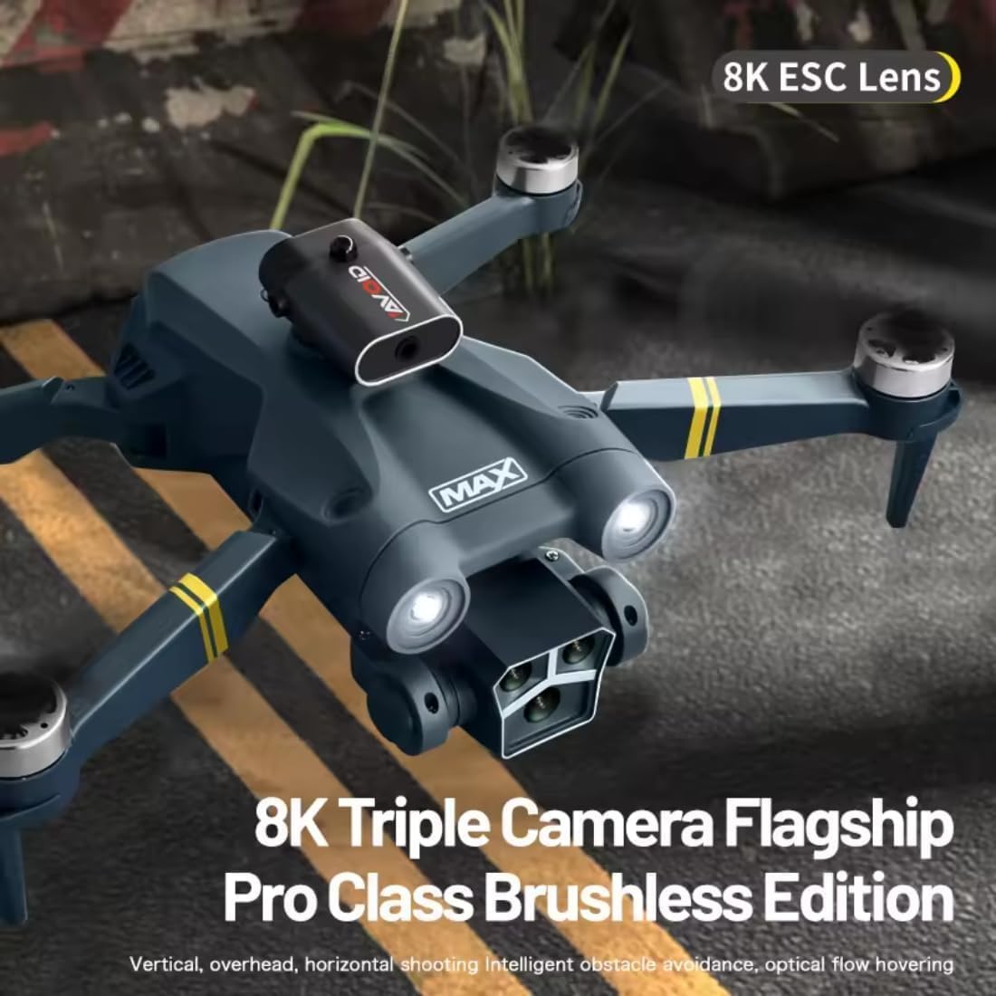 M3 Max Drone with Camera 8K 45 Mins Flight 5GHz Transmission GPS Auto Return Brushless Motor Foldable and 3D Flips Headless Mode Aerial Photography Drone Multicolor