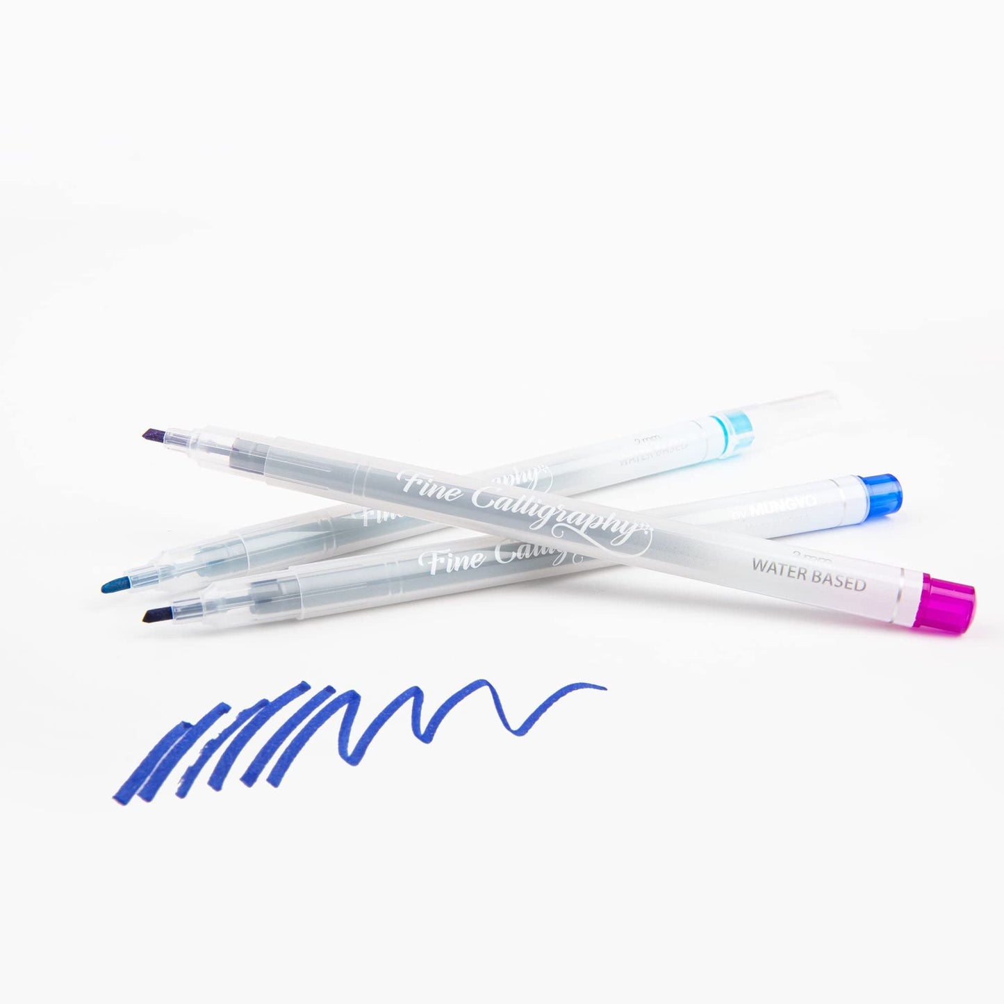 Mungyo Fine Calligraphy Chisel Pen Set of 12 Colours 2mm