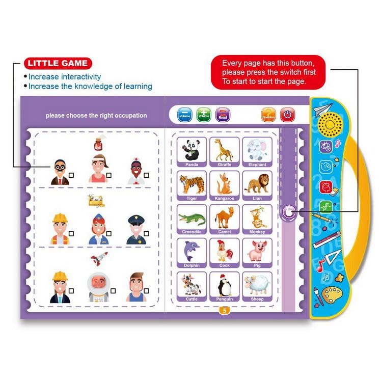Intelligence Book | Interactive Book -Musical English Educational Phonetic Learning Book for 3 + Year Kids|Toddlers|Educational ABC and 123 E-Learning Kids Electronic Activity Notebook