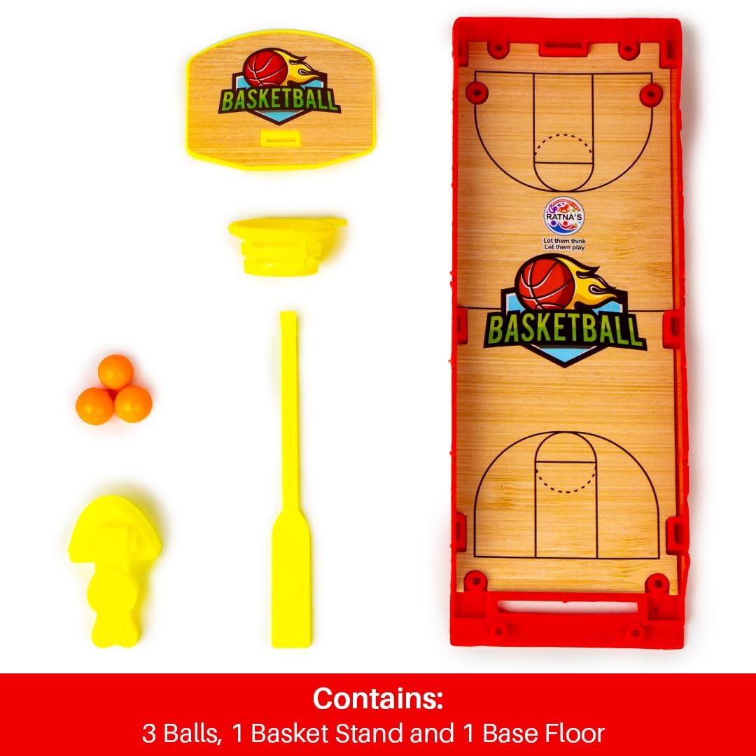 Ratna's Basketball Finger Board Game Tabletop & Miniature Gaming Pocket Basketball Set Travelling Toy for Kids 5+ Years