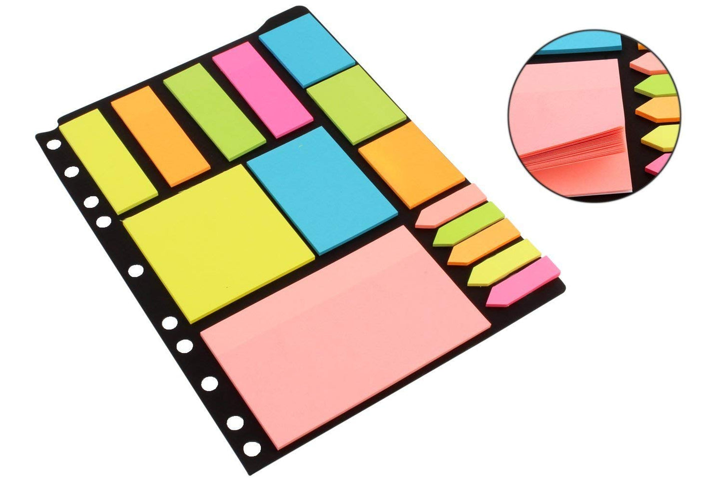 Sticky Notes & Page Markers Binder Pack, 250 Assorted Size Notes, 125 Page Markers 25 X 19 cm, Assorted Colors