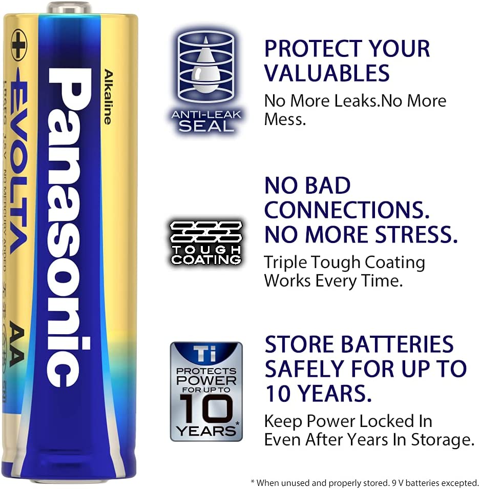 Panasonic Evolta Alkaline 1.5V AA Batteries