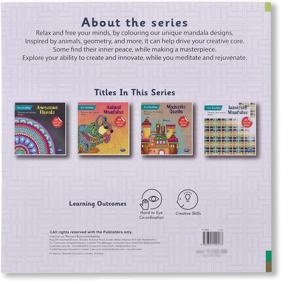 Navneet Zen Doodling - Intricate Mandalas Colouring Book for Beginners and Adults