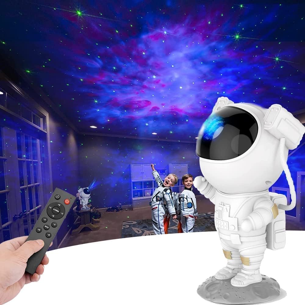 Astronaut Galaxy Projector with Remote Control - 360° Adjustable Timer Kids Astronaut Nebula Night Light, for Gifts,Baby Adults Bedroom, Gaming Room, Home and Party