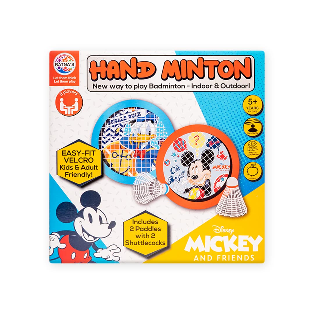 Ratna's Disney Mickey Handminton Set for Kids and Adults. an Innovative Concept for Playing Badminton Indoor or Outdoor