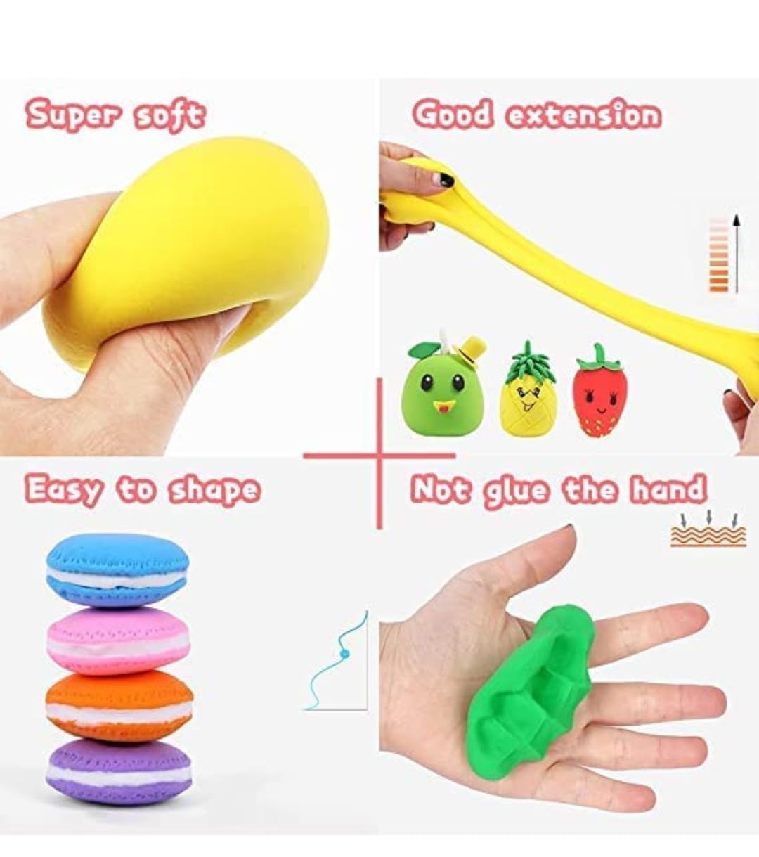 DIY Ultra-Light Air Drying Super Clay for Craft of 12 Colours Fluffy Foam Bouncing Clay for Kids