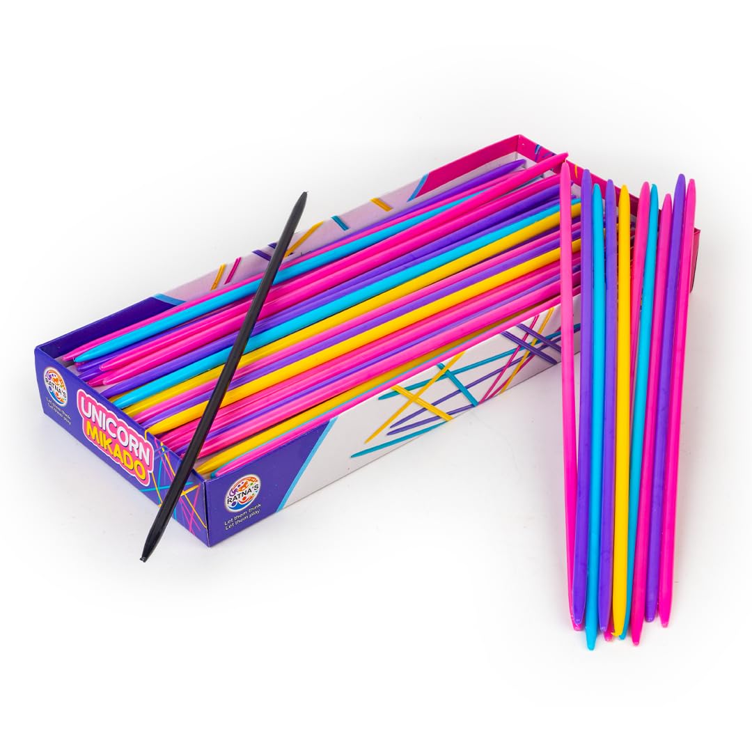 Ratna's Unicorn Mikado Jumbo Plastic 41 Pick-Up Sticks Best Return Gift Fun Family Indoor Board Game for Adults and Kids 5+ Years