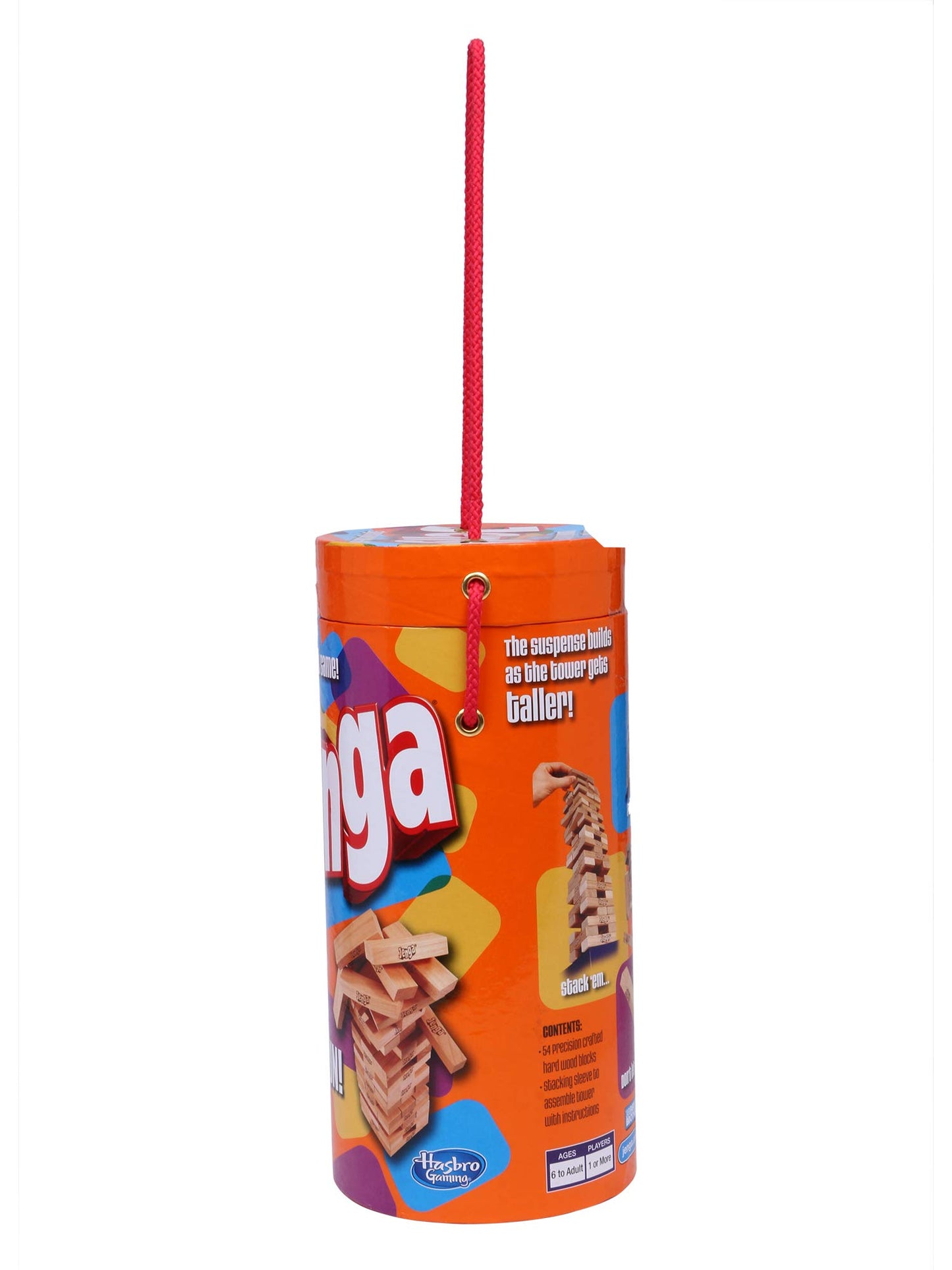 Hasbro Gaming Jenga Game, Jenga Tube Pack, Original Hardwood Blocks Stacking Tower Game, Fun Family Game, Gift Toy for Kids Ages 6+, Birthday Gift