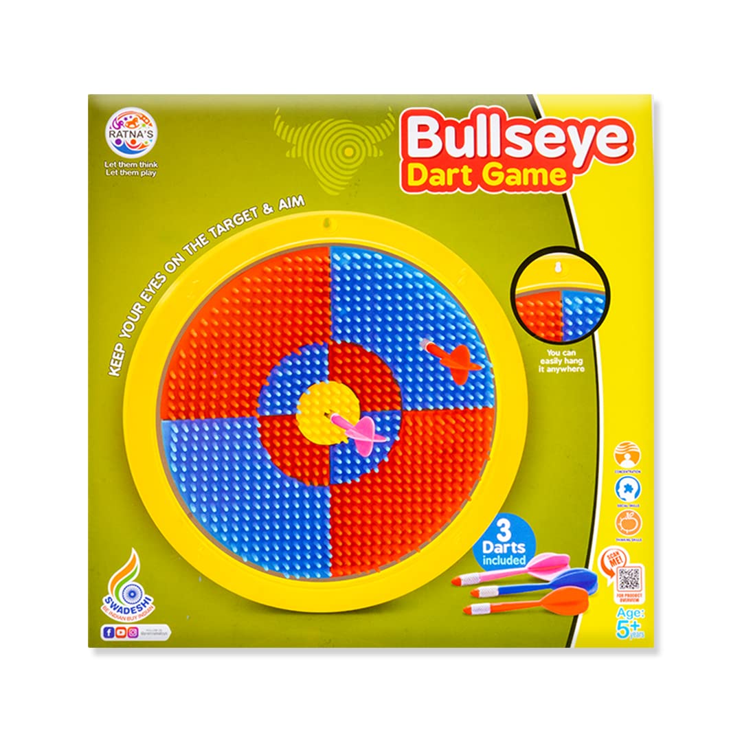 Ratna's Bullseye Dart Game with 3 Safe & Soft Darts Having Rubber Tip for Kids