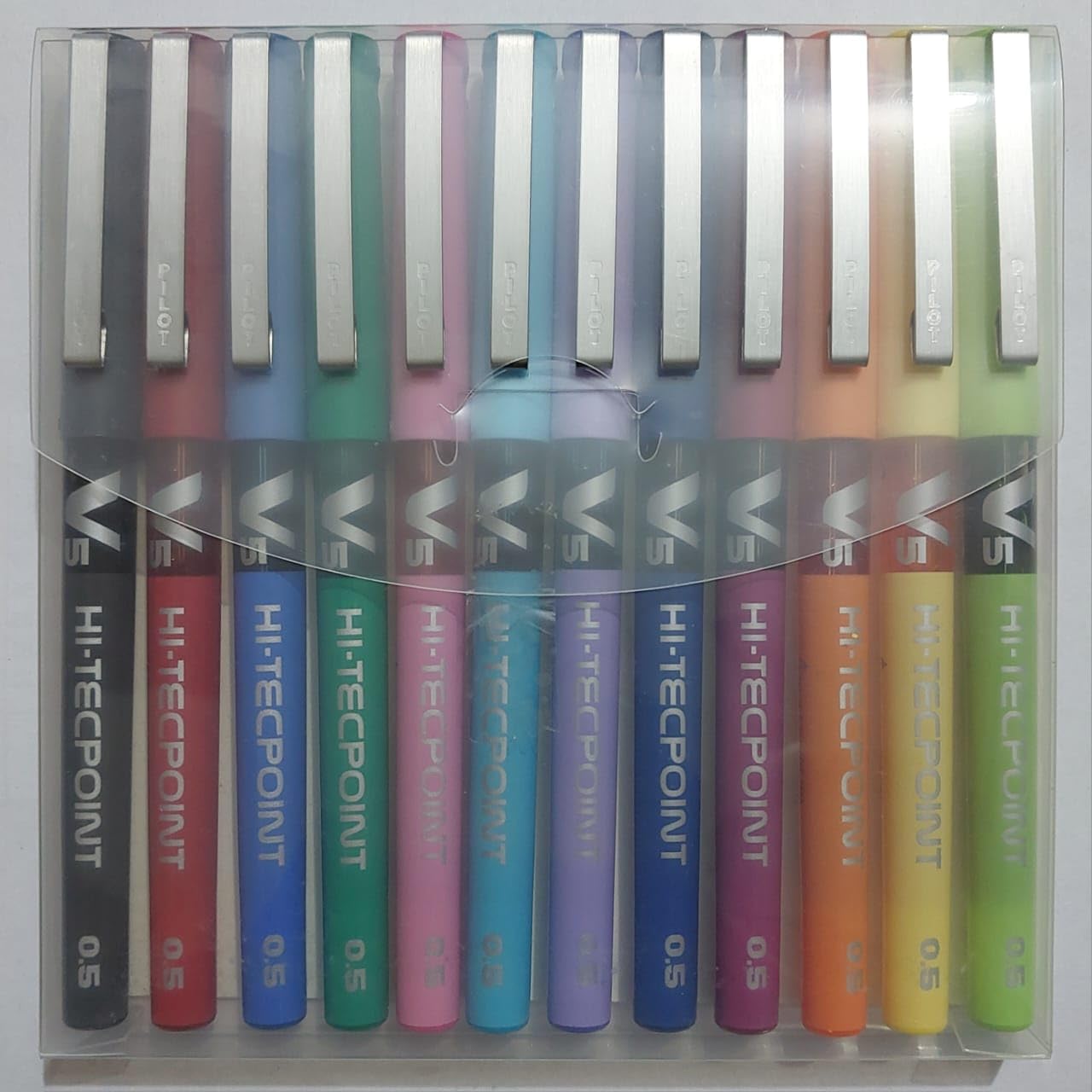 Pilot V5 Hi-Techpoint Pen Rainbow Colour Set of 12