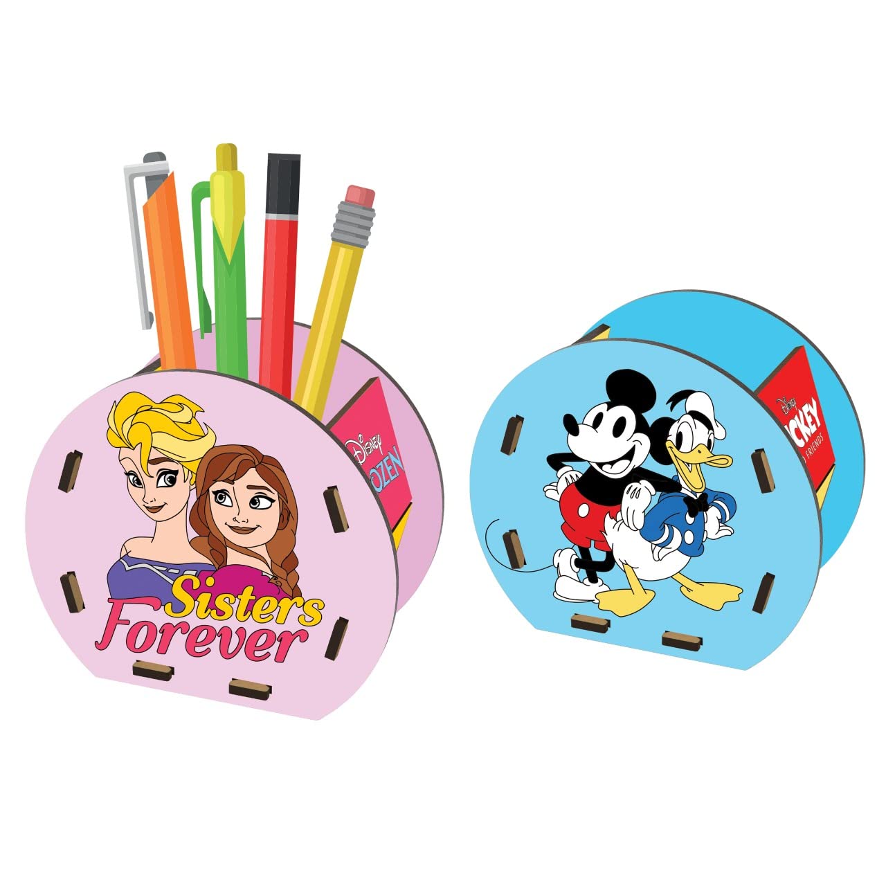 Ratna's Disney Wooden Pen Stand | Attractive DIY Paint Kit for Kids