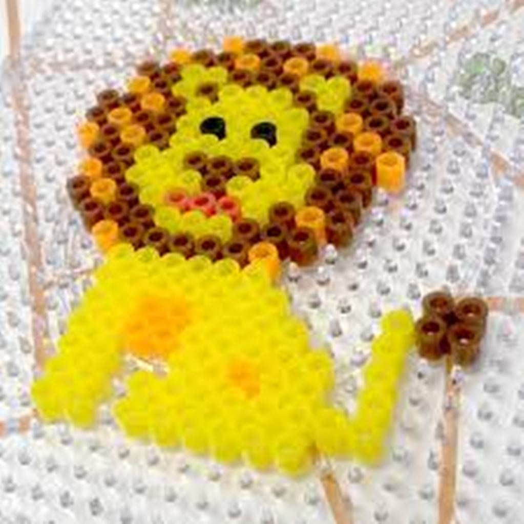Ekta Plastic Beads Pixels Jungle Safari Fridge Magnets Badges Making Kit for Children Creativity, Multicolour Above The Age of 5 Years