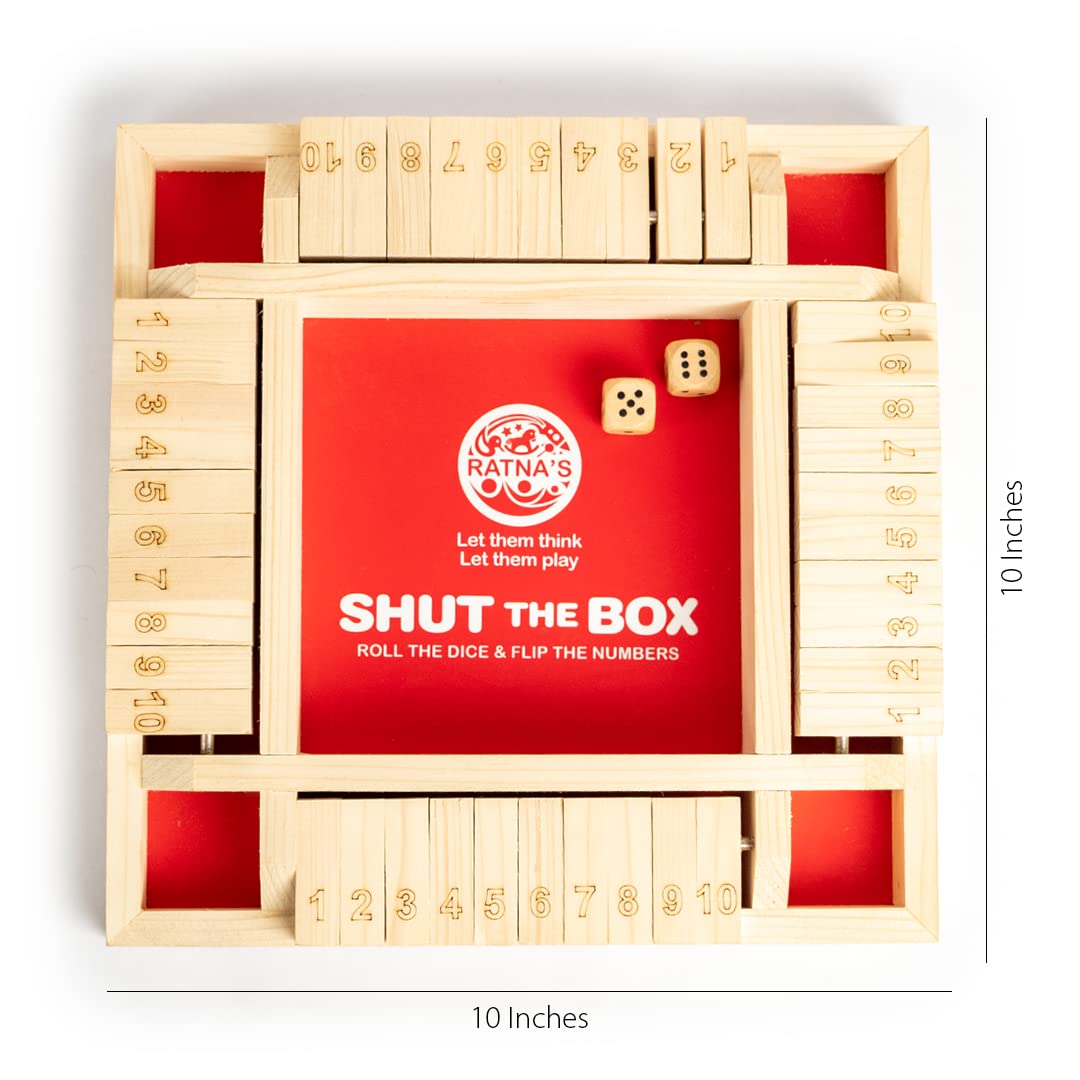 Ratna's Shut The Box Roll And Flip Party & Fun Games Board Game
