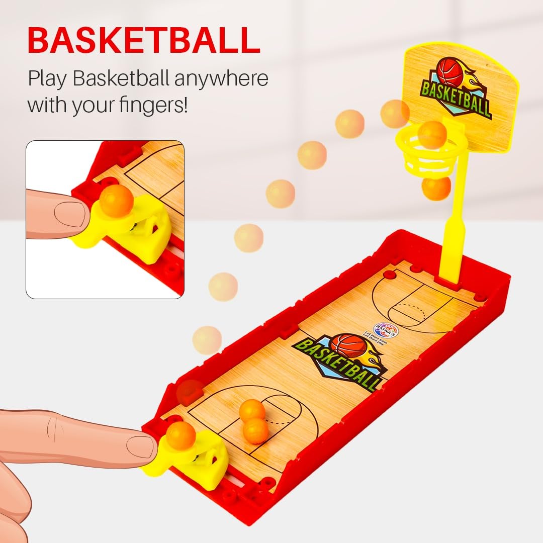 Ratna's Basketball Finger Board Game Tabletop & Miniature Gaming Pocket Basketball Set Travelling Toy for Kids 5+ Years