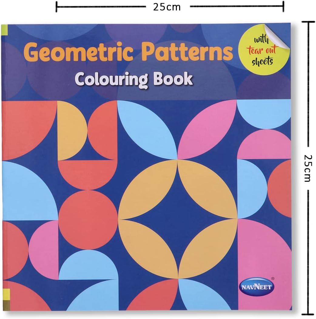 Navneet Geometric Pattern Colouring Book for Beginners and Adults