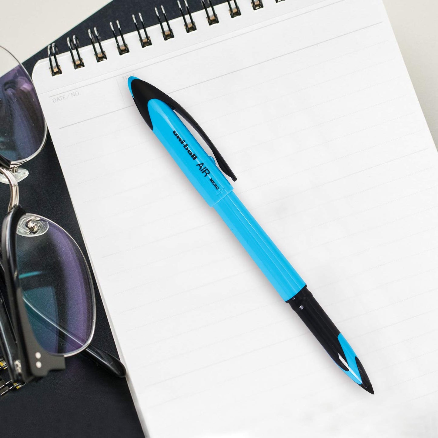 Uniball Air UBA188ELM 0.5mm Roller Ball Pen | Multicolour Body, Blue Ink - Pack of 5