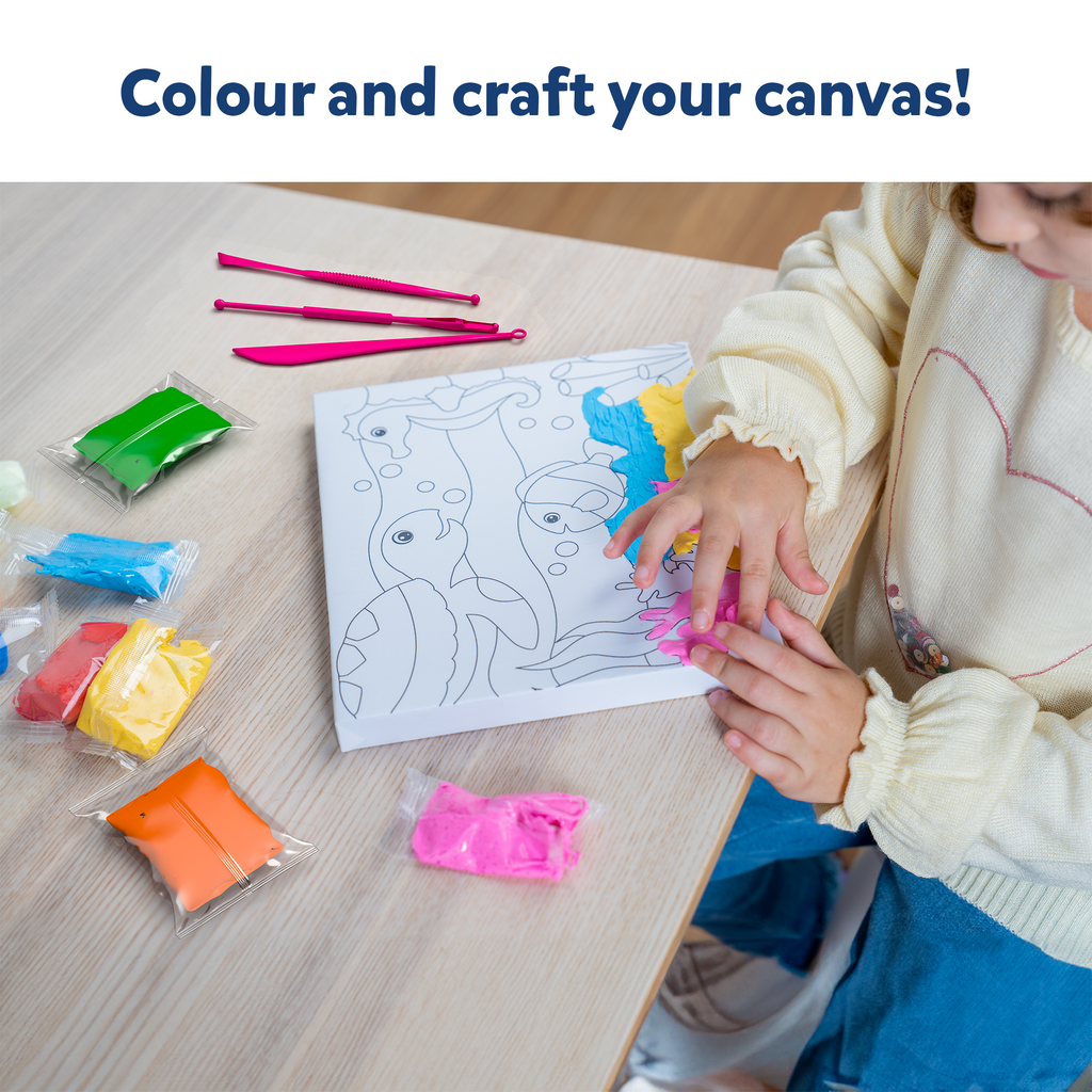 Skillmatics Art & Craft Kit - Color with Clay, No Mess Art, Create a Clay Canvas of Under The Ocean, Gifts
