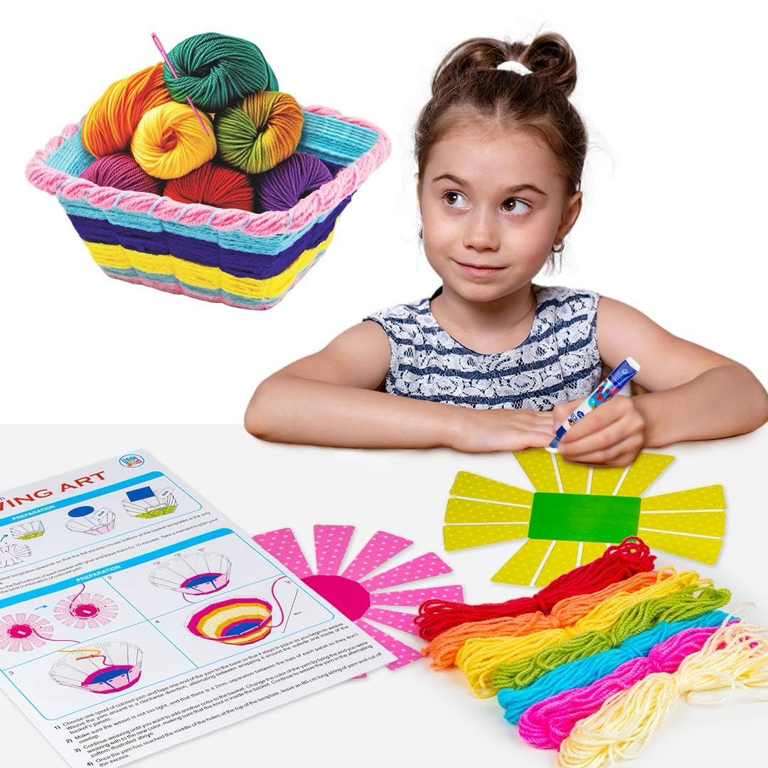 Ratna's Weaving Art DIY Kit Crafting Stylish Basket Art & Craft Learning Toys for Kids Ages 6+