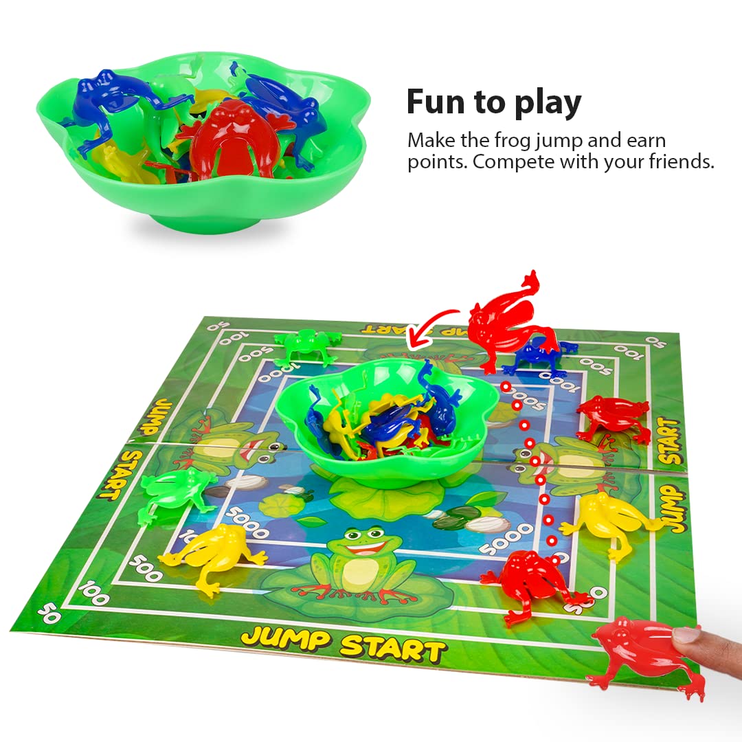 Ratna's Jumping Frog Board Game - Multicolor Catapult Game for Kids AS Well AS Adults. Collect The Maximum Points to Win The Game
