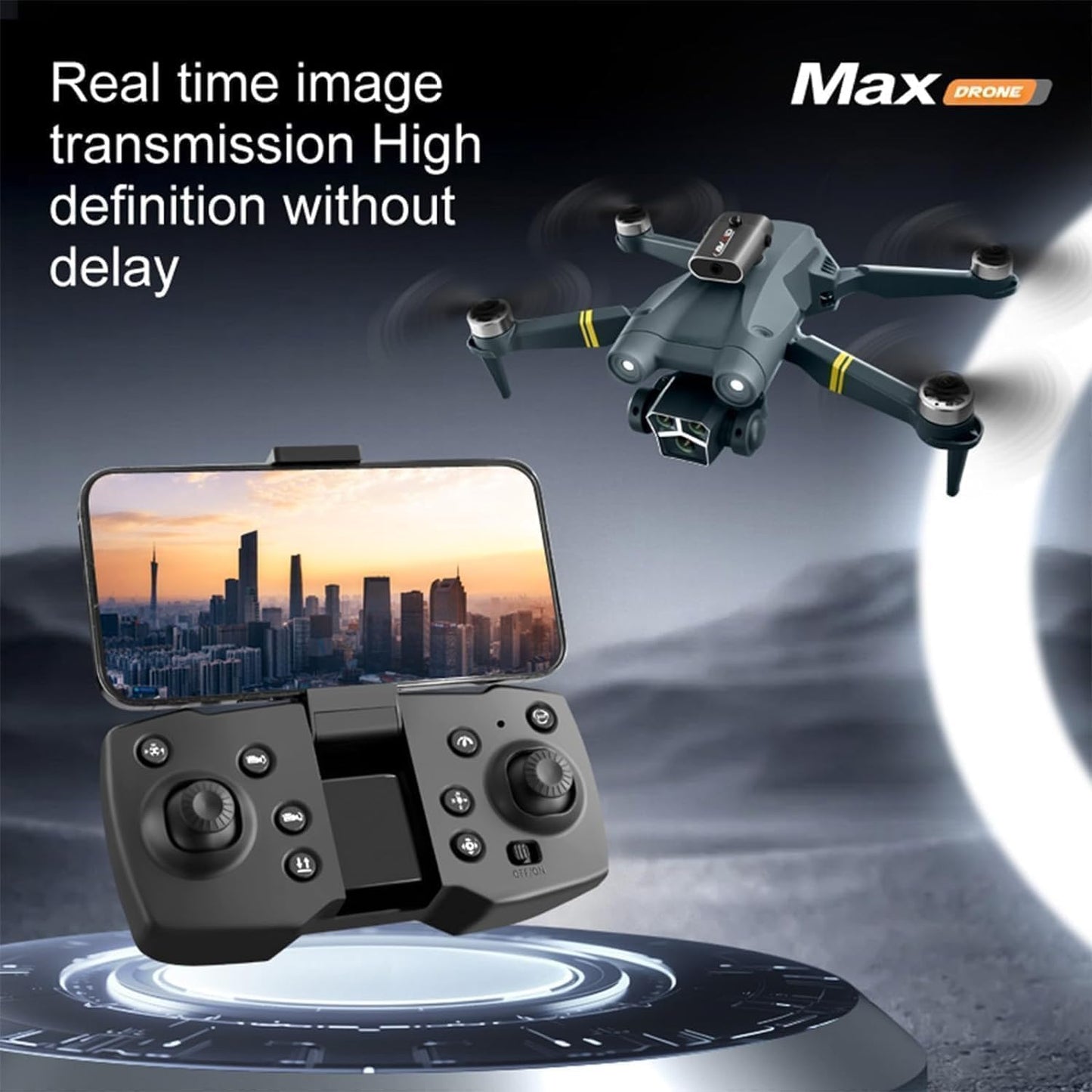 M3 Max Drone with Camera 8K 45 Mins Flight 5GHz Transmission GPS Auto Return Brushless Motor Foldable and 3D Flips Headless Mode Aerial Photography Drone Multicolor