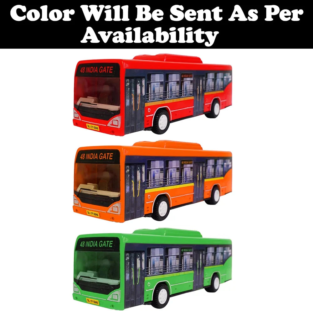 Centy Low Floor Bus Toy Pull Back Action & Realistic Design Miniature Plastic Vehicle Toys Multicolor