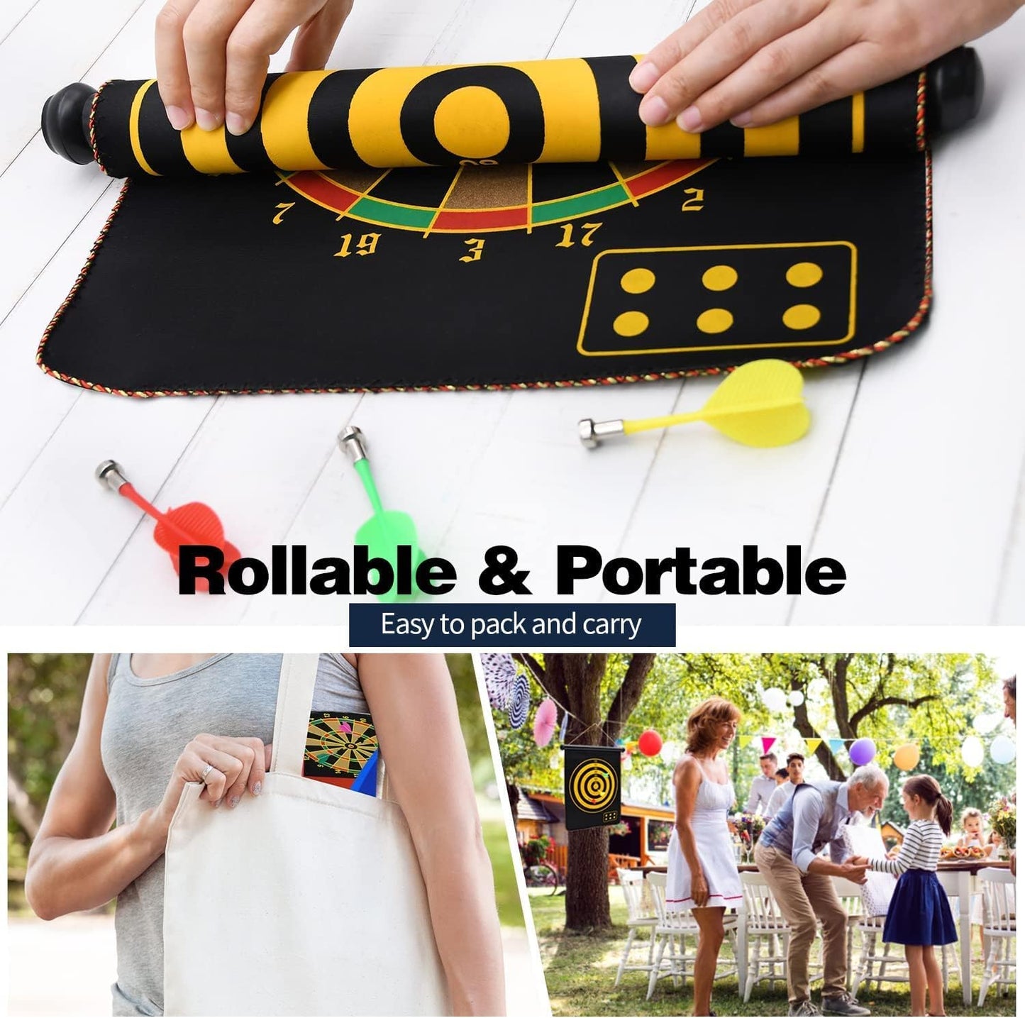 Satyam's Magnetic Foldable Dartboard Board Game Set