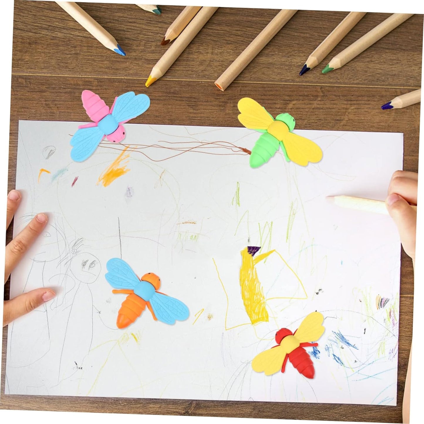 Dragonfly Eraser Kids Playset Kids Mini Toys Butterfly Eraser Standard Pencil Erasers Kids Pencils Erasers Kids Students Eraser Kids Prizes Mini Eraser TPR Tool Child Animal